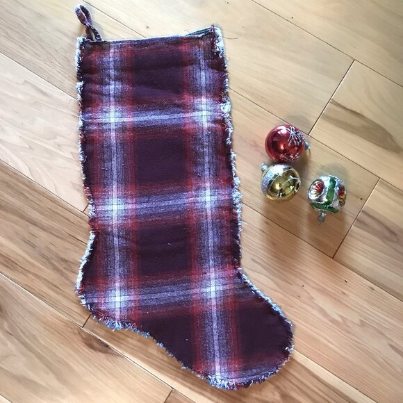 Handmade Christmas Stocking w/Pocket, Country Farmhouse Rustic Pickup Truck - Picture 3 of 7